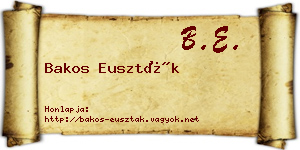 Bakos Euszták névjegykártya